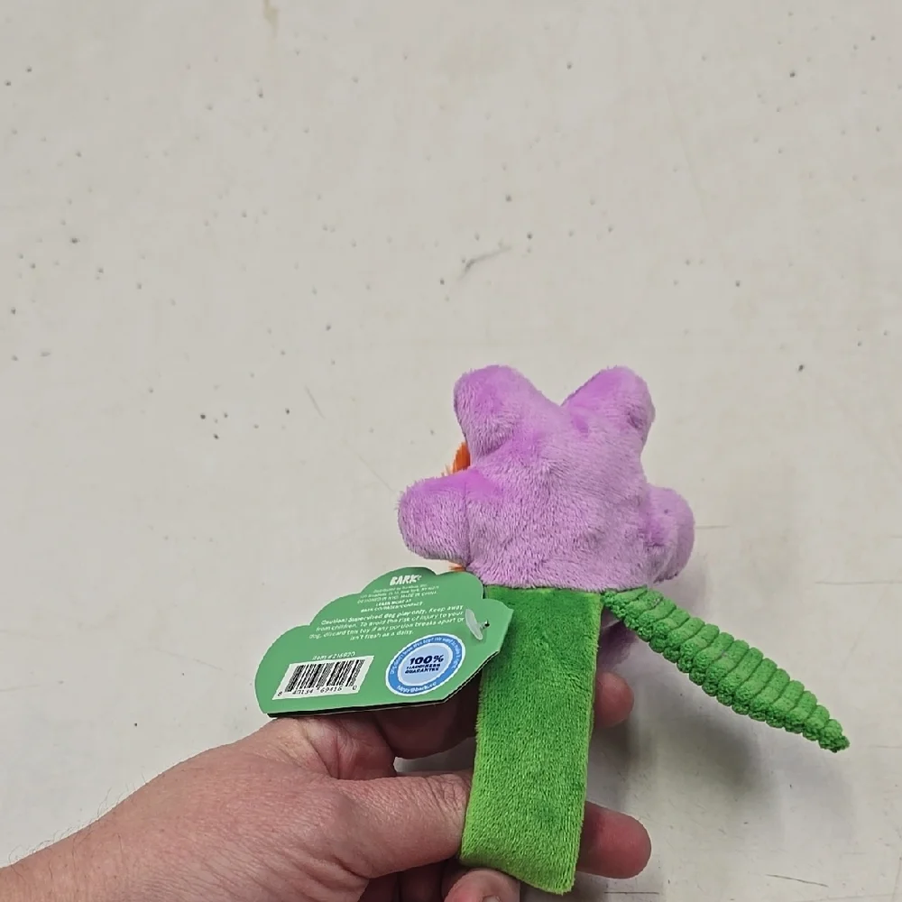 Bark Plush Dog Toy Purple and Orange Flower Daisy May NWT Size Small 0-20 Pounds
